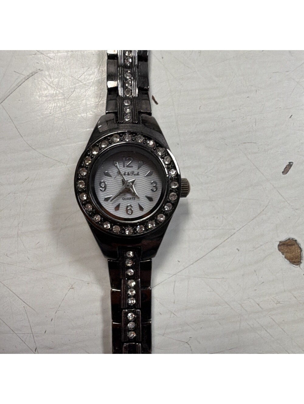 Peck & Peck PCP617 Crystal Rhinestone Black Quartz Watch PC21 Japan Movement